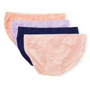 Hanes Women's Ultimate ComfortFlex Fit Bikini Panty Set of 4 Size 8 - XL