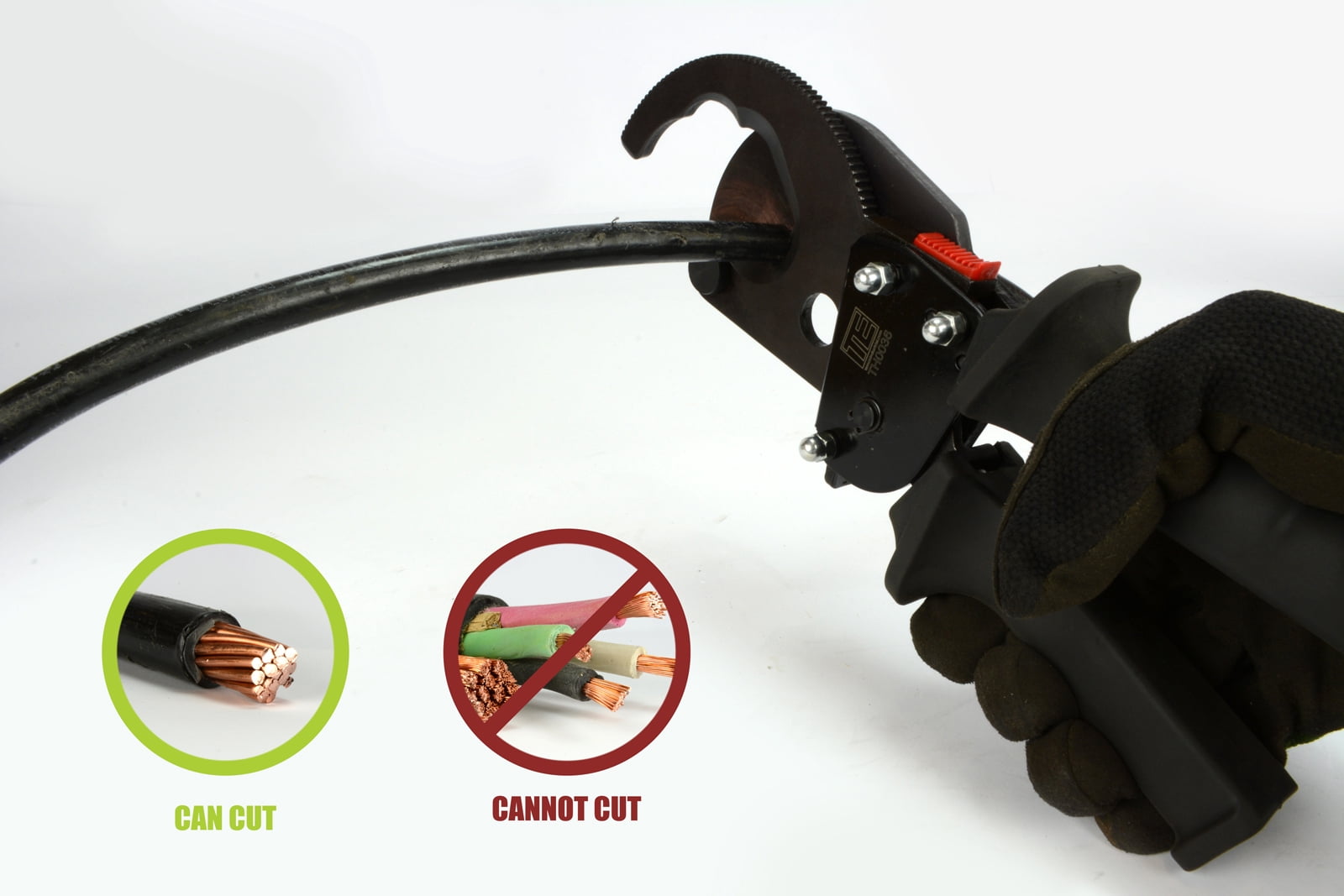 TEMCo TH0036 Ratcheting Wire & Cable Cutter for 1000 MCM Copper and Aluminum