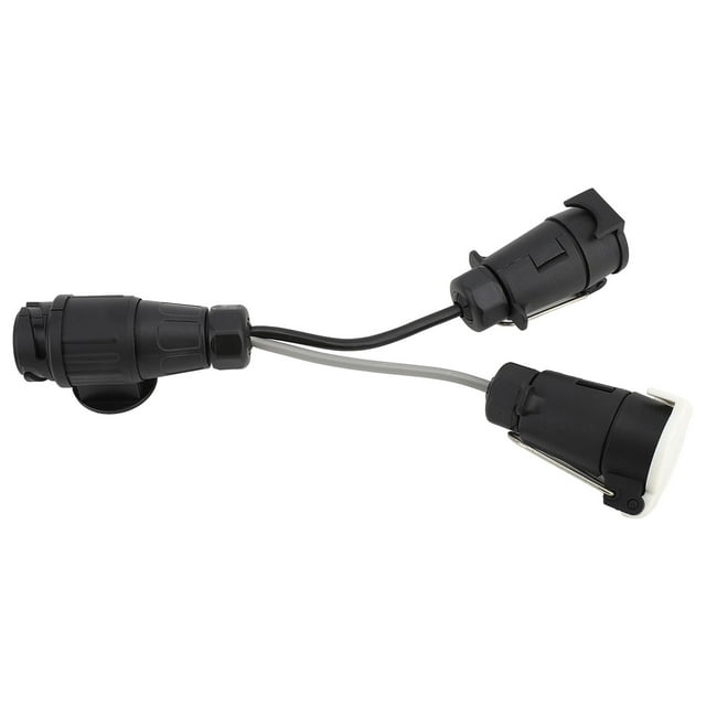 Trailer Towing Adapter, High Security Secure Attachment Plug and Play 13 Pin To Twin 7 Pin Plug Towing Socket EU Style for Cars Trailers Caravans RVs