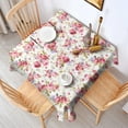 thumbnail image 2 of Pioneer Flower Floral Print Pattern Square Tablecloth,Waterproof Square Table Cover,Wipeable Spillproof Washable Table Cover for Home Kitchen Party Decor 60"x60"(152x152cm), 2 of 6