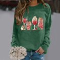 thumbnail image 2 of VBARHMQRT Chandail Gris à Col Rond pour Femmes Automne Hiver Noël Snowman Imprimé Verre, 2 of 4