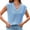 Sky blue, variant on Summer Womens V Neck Cap Sleeve Tops Casual Loose Fit Knit Lightweight Going Out Sweater Pullover Top