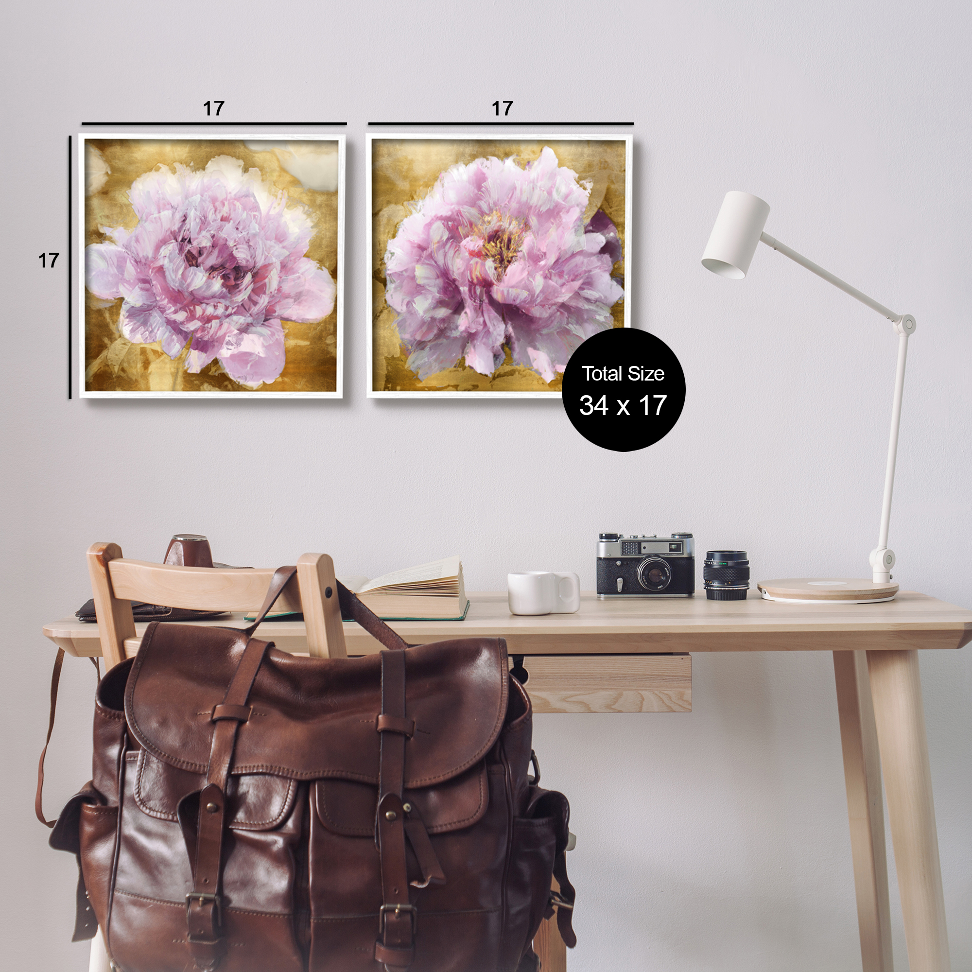 Stupell Industries Abstract Pink Flower Buds Botanical & Floral Painting White Framed Art Print Wall Art, 17 x 17