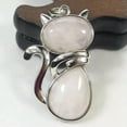 thumbnail image 4 of HOOUN Natural Gemstone Cat Fox Animal Reiki Chakra Pendant Charms Crystal Quartz Stone-Black Agate, 4 of 9