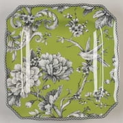 Open Box 222 Fifth Adelaide Green and White Square Salad Plate 8995452