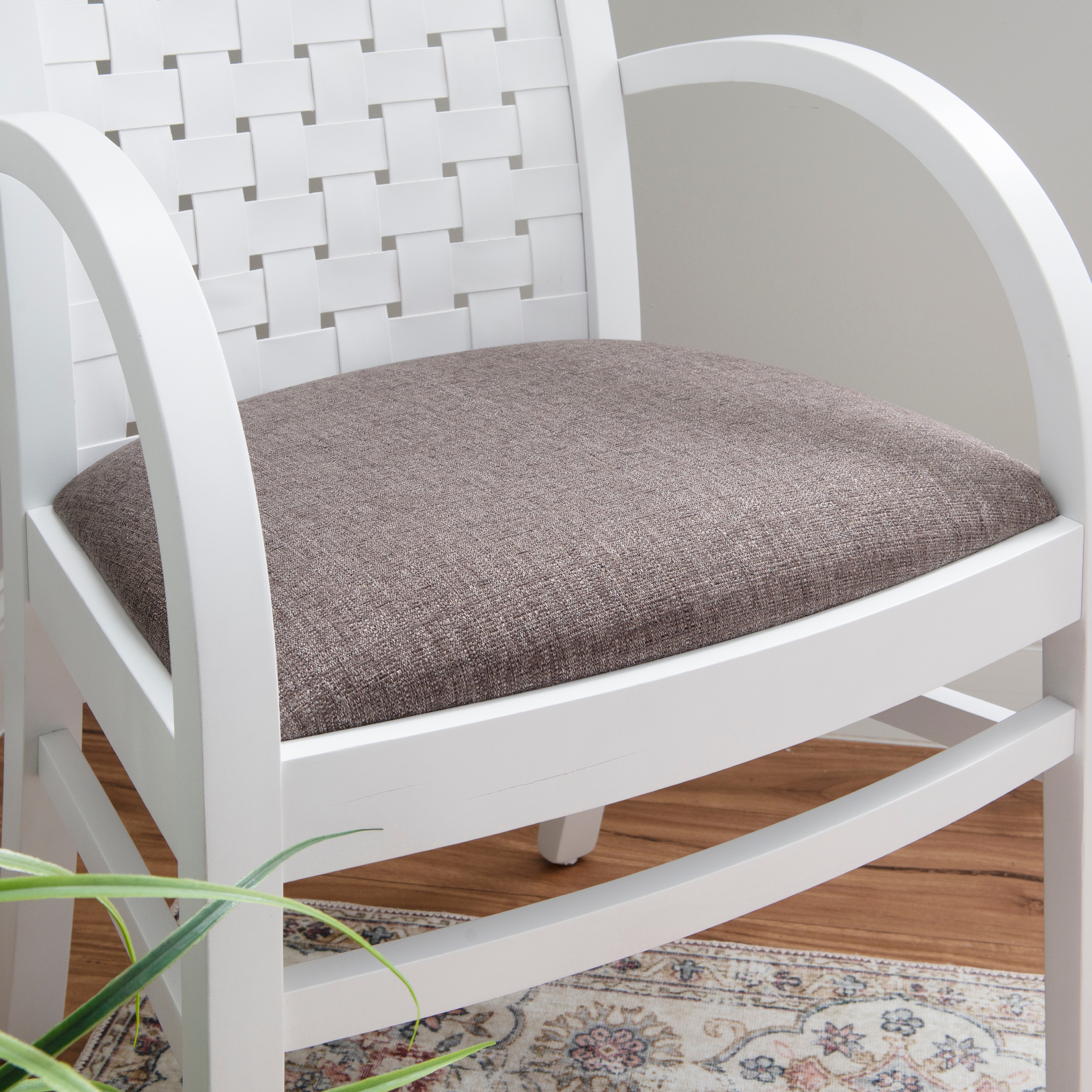 Linon Rheims Lounge Chair, Dark Gray and White