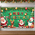 thumbnail image 5 of Colorful Christmas Banner Festive Xmas Display Golden Bells Snowman Holiday Backdrop for Home Party Christmas Celebration Photo Backdrop, 5 of 9