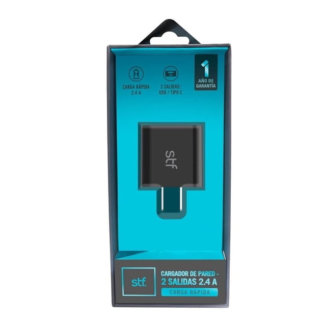 Cargador de pared STF 2.4A Negro