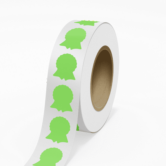 JAM Paper Standard Label Rolls, Ribbon Shaped, 1 5/8 x 2, Neon Green, 125 Labels/Roll