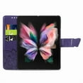 thumbnail image 3 of Wallet Case for Samsung Galaxy Z Fold 5, Butterfly Embossed PU Leather Magnetic Closure Kickstand Card Slots with Wrist Strap for Girls Women for Samsung Galaxy Z Fold 5, Purple, 3 of 14