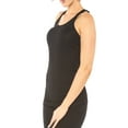 thumbnail image 3 of Lightweight Cotton Scooped Neckline Stretchy Racerback Ribbed Tank top for Women (Black, Medium), 3 of 4