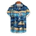 thumbnail image 4 of Cllios Men's Hawaiian Shirts Summer Tropical Print Beach Tops Regular Fit Cuban Collared Short Sleeve T-shirts Oversized Button Down Bowling Shirts S-5XL, 4 of 6