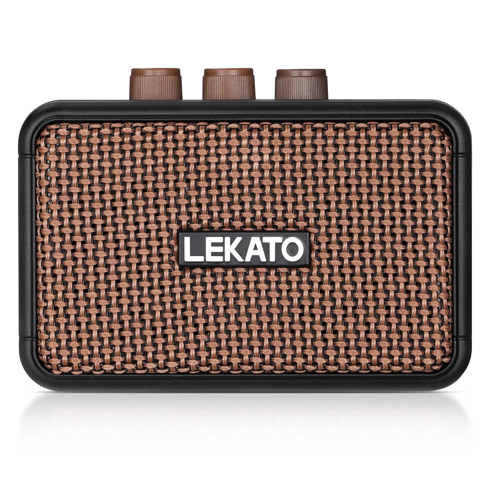 LEKATO Mini Electric Guitar Amplifier Dual Speakers 5W Rechargeable Guitar Amp Bluetooth with Clean Overdrive Effects Retro Portable Small Guitar Amp for Practice