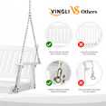 thumbnail image 2 of VINGLI Heavy Duty 880 LBS 4 FT Patio Wooden Porch Swing with Upgraded Adjustable Chains, White, 2 of 8
