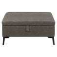 thumbnail image 1 of CorLiving Linden Soft Fabric Upholstered Square Storage Ottoman with Metal Legs, 1 of 9