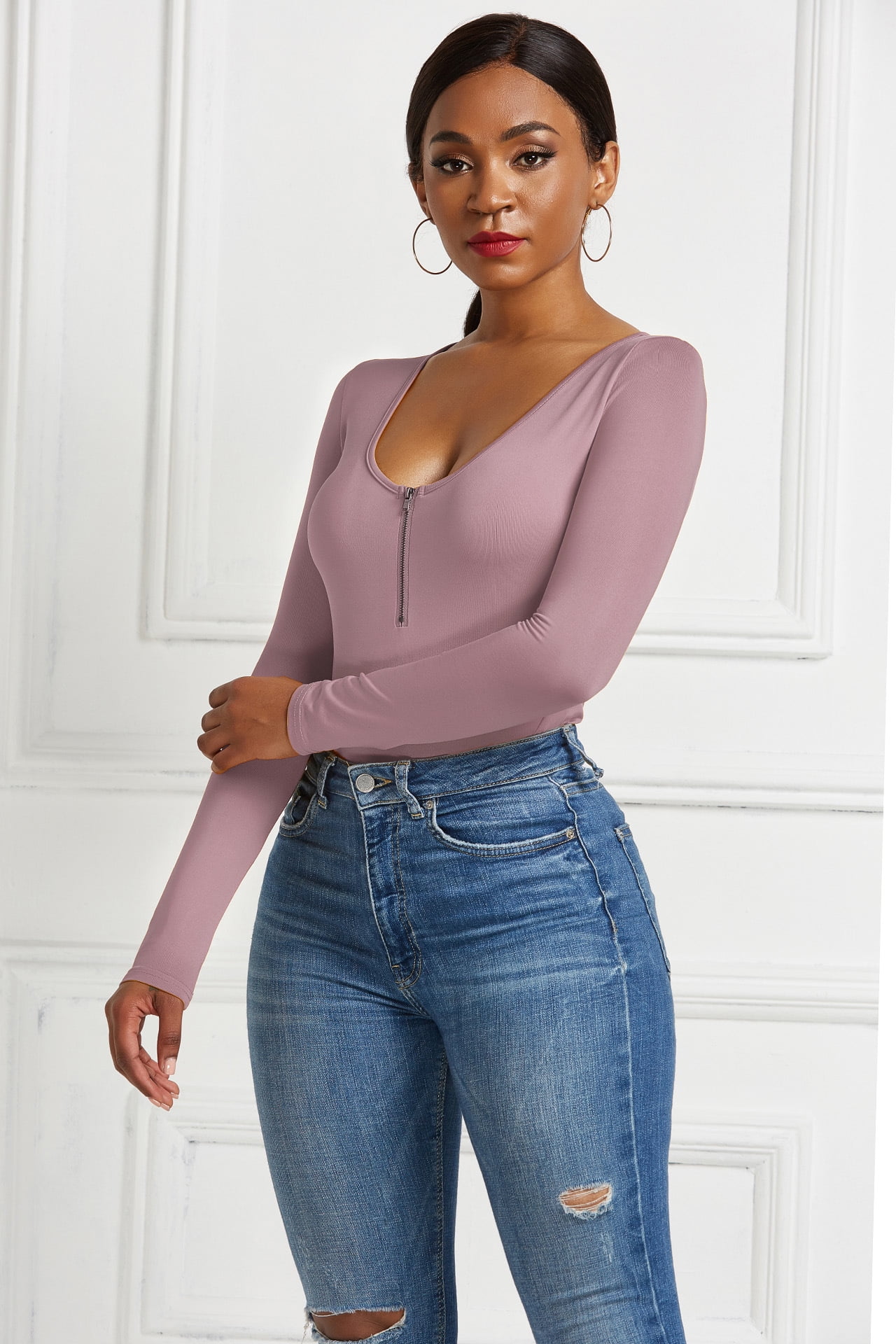 Classic Elegant Solid Color Bodysuit 