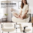 thumbnail image 4 of Criss Cross Chair with Flip-up Armrests, Wide Cross Legged Office Chair, Fabric Ergonomic Desk Chair with Wheels, Lumbar Support, Swivel Vanity Chair for Home Office, Bedroom, Study, 4 of 8