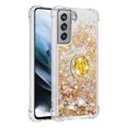 thumbnail image 2 of Funda para Samsung Galaxy S21 FE 5G con Brillo Líquido Flotante, Purpurina, Parachoques y Anillo Giratorio Soporte, 2 of 5