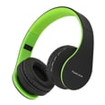 thumbnail image 1 of Cascos inalámbricos PowerLocus Over-Ear Stereo plegables, con micrófono y cable para iPhone, Samsung, LG, iPad (Negro/Verde), 1 of 3