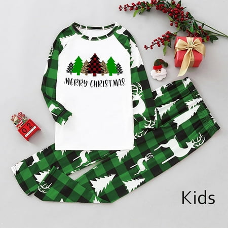 

Parent-Child Wear Plaid Print Round Neck Long Sleeve Loungewear Set Family Set
