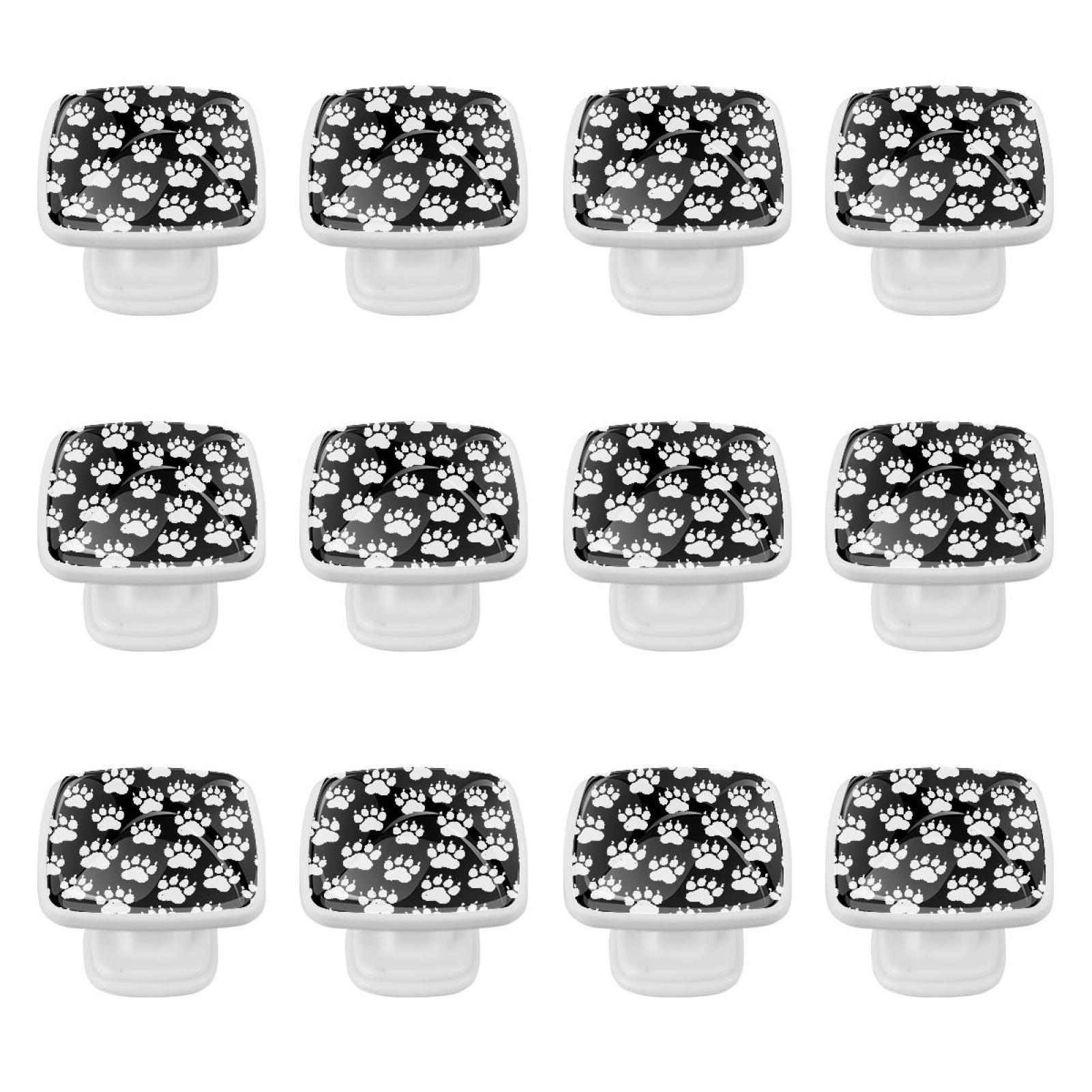 12 Pieces Drawer Pulls Handle Square Wardrobe Paw Knobs with