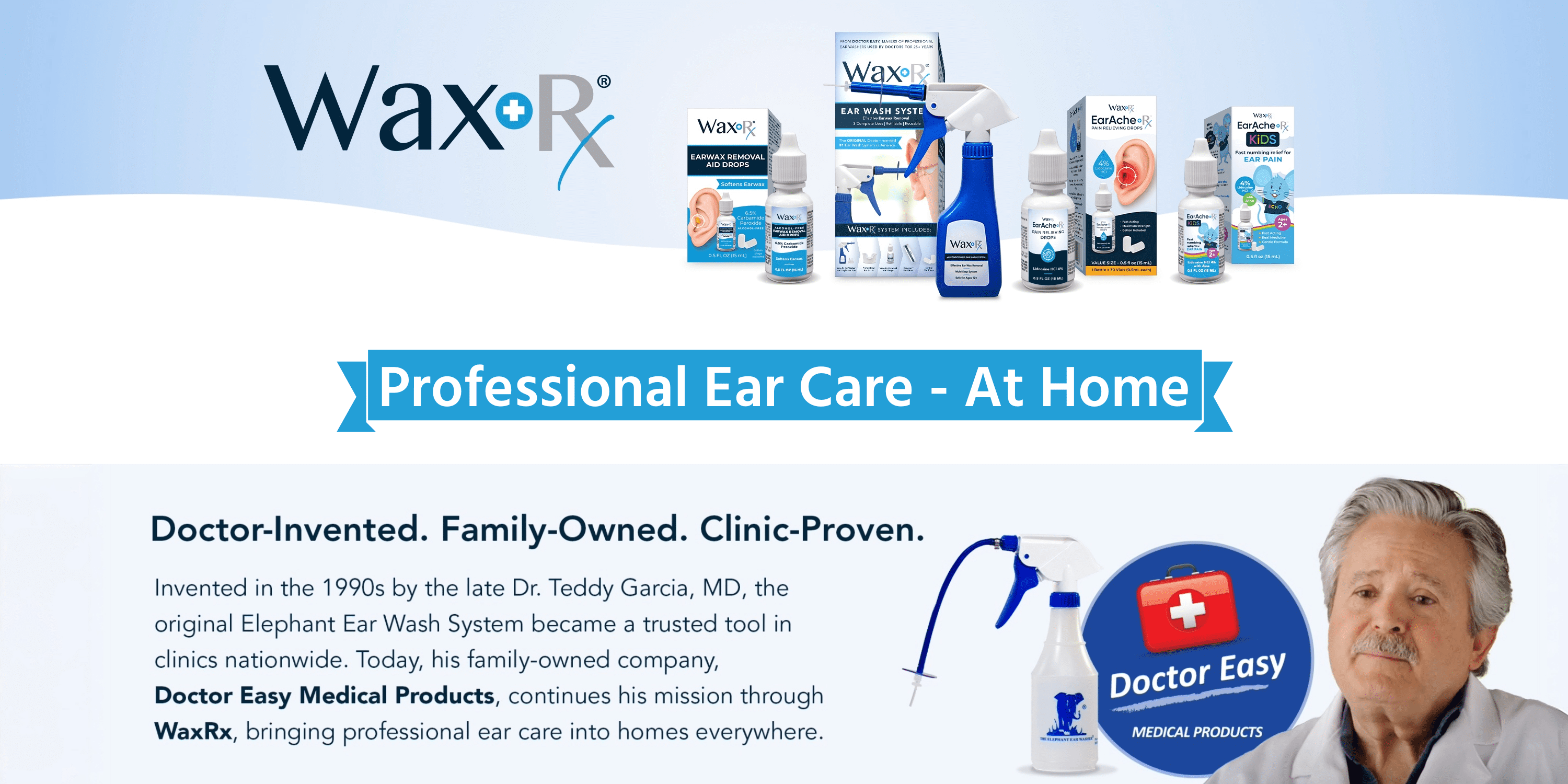 (3 pack) WaxRx Ear Wash Refill Kit, 1.7 oz, pH Conditioned Ear Wash Solution, 6 Uses, Compatible with WaxRx Deluxe Ear Wash System