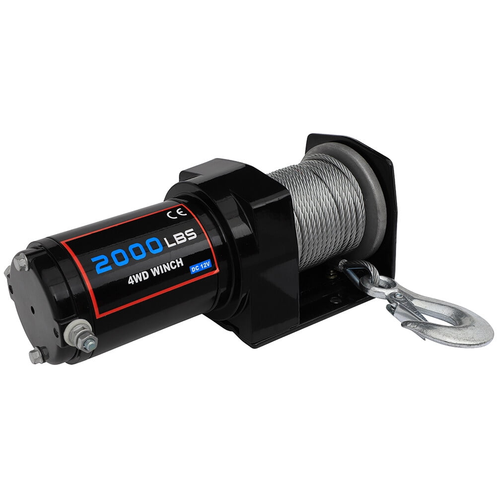 CCIYU Durable 12V 2000LB Electric Winch Towing Trailer Steel Cable Off Road for JEEP Wrangler