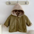 thumbnail image 6 of WhouRiu Boys Winter Coat Warm Thickened Knit Hooded Jacket Child Soft Thermal Outerwear Windproof Coats Beige,Sized 9-12 M, 6 of 7