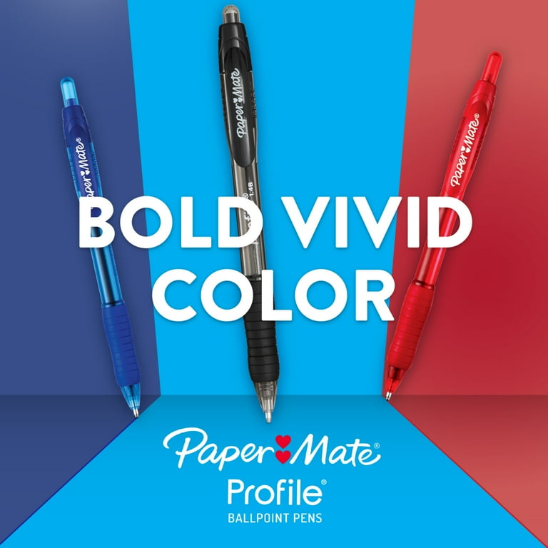 Paper Mate Profile Retractable Ballpoint Pens, mm Bold Point