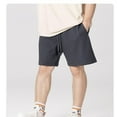 thumbnail image 4 of LYMAYTER S-2XL Men Sweat Shorts Solid Color Fashion Runing Shorts Soft Cotton Drawstring Walk Short, 4 of 7