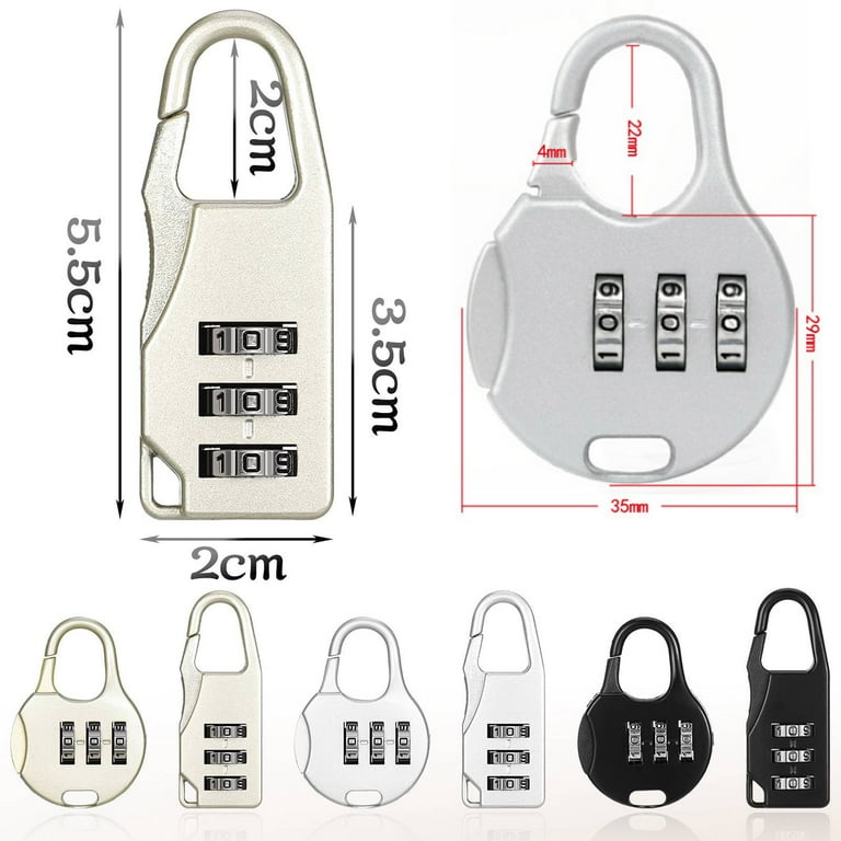 HANXIULIN 3 Digit Combination Locks Set Small Padlock Combination Lock for Luggage Padlock for Suitcase Tool Product Walmart
