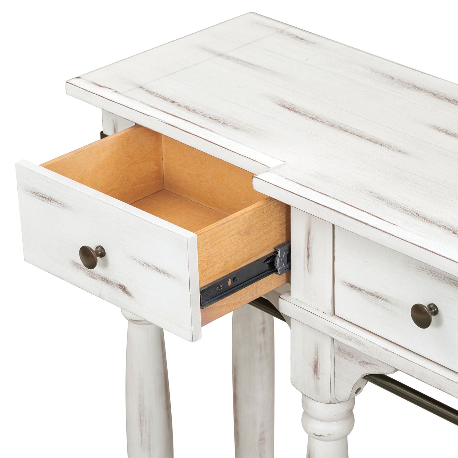 Kadyn 60" Console Table, Entryway Table with Storage Drawers and Bottom Shelf for Entryway, Hallway, Creamy White Kadyn 60" Console Table, Entryway Table with Storage Drawers and Bottom Shelf for Entryway, Hallway, Creamy White