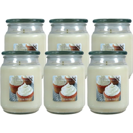 Mainstays 20 Oz Jar Candle Vanilla Set Of 6 Mainstays 20 Oz Jar Candle Vanilla Set Of 6