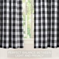 thumbnail image 6 of Farmhouse Kitchen Window Curtains, Buffalo Check Short Bathroom Window Curtain, 28" x 24", Black/White, 6 of 7