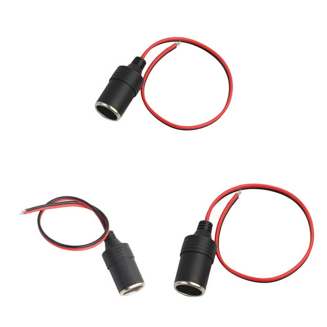 3Pieces Encendedor De Del Coche Con Fusible 12 V Adaptador De De Corriente Adaptador De Enchufe , 1 Pies / 30 Cm