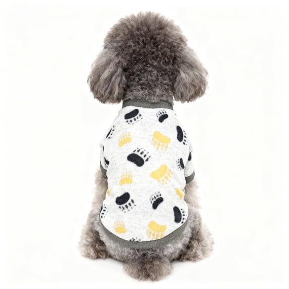 XS Soft Pet Sweater, Spring Warm Dog Cat Clothes for Small Breeds, Cute Printed Puppy Kitten Outfit for Chihuahua Yorkie