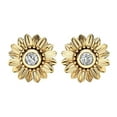 thumbnail image 3 of Ayyufe Elegant Sunflower Inlaid Cubic Zirconia Women Ear Stud Earrings, 3 of 6