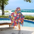 thumbnail image 3 of Yayeee Kids Hooded Towel with Hand Pockets Beach Soft Absorbent Bath Wrap 50 x 23.5 inch, Red Whimsical Floral, 3 of 5