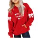 thumbnail image 1 of Camiseta de manga larga con lazo para niños, cuello redondo liso, parte superior lisa, adecuada para niños y niñas, sudadera con capucha para niñas, parte superior de poliéster, 1 of 6