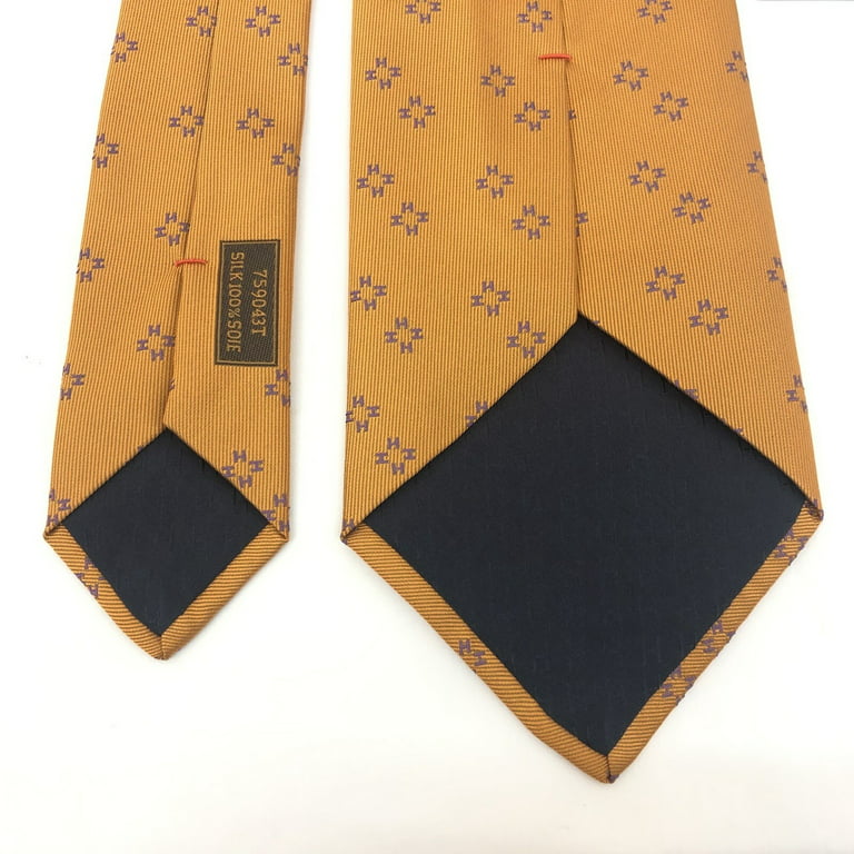 Hermes Men's Silk Neck Tie Orange - Hermes Preloved Neck Tie