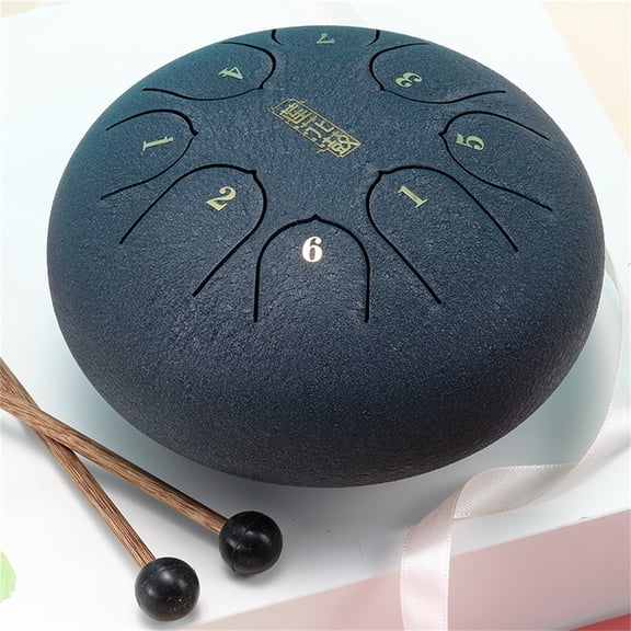 Rain Drum for Outside Garden, 8 Note 6 Inch Steel Tongue Drum, Chakra Drum for Rain Music Chime, Musical Instruments, Meditation Accessories for Camping, Meditation, Yoga, Education