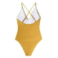 thumbnail image 4 of Women Halter One Piece Swimsuit Sexy Ruffle Backless Bathing Suit Plunge V Neck Classic Coverage Bottom, 4 of 4