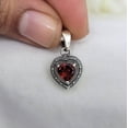 thumbnail image 6 of Genuine Garnet Heart Shape Pendant-925 Solid Silver Pendant-January Birthstone-Garnet Love Pendant, 6 of 10