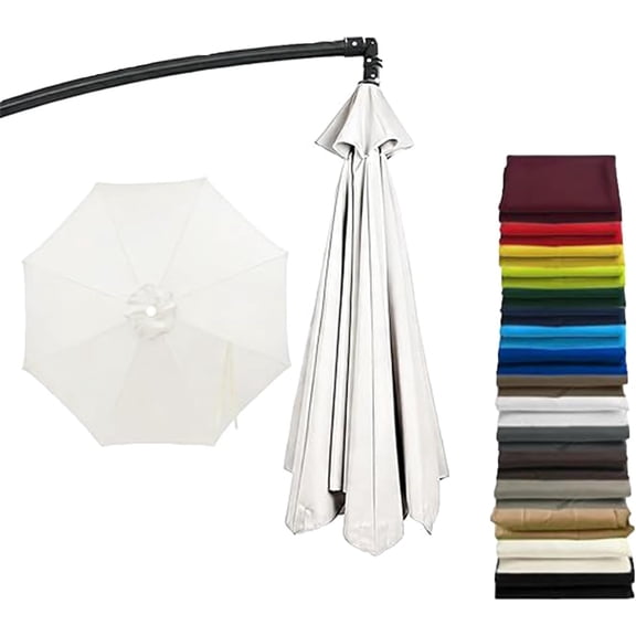 CCCHCY11ft 8 Ribs Cantilever Umbrella Replacement Canopy, with UV-Resistant Polyester,Sun Umberlla Cover Protection Waterproof, Patio Umbrella Fabric Top Cover, for Outdoor Garden Deck Backyard(11FT)