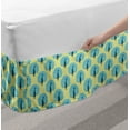 thumbnail image 2 of Peacock Bed Skirt, Continuous Cartoonish Pattern with Exotic Bird Wild Tropical Fauna, Elastic Bedskirt Dust Ruffle Wrap Around for Bedding Decor, 4 Sizes, Pale Green Multicolor, by Ambesonne, 2 of 2