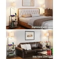 thumbnail image 6 of Floor Lamp End Table with Charging Station, Retro Bedside Table with Lamp for Living Room, Small Side Table Nightstand for Bedroom, Floor Lamp with USB Ports Type-C(Bulb Included), 6 of 11
