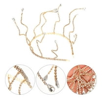 ELAYARD Wedding Hair Crown Golden Metal Decorative Piece For Women 1Set