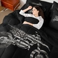 thumbnail image 4 of jejeloiu Extreme Dirt Bike 7-Piece Twin Bedding Sets,Gray Black Bedding Comforter Set For Boys Kids Reversible, 4 of 8