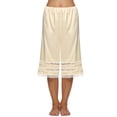thumbnail image 2 of Women's Lace Trim Culotte Slip Snip-it Pettipants Bottom Split Skirt Bloomers Lingerie Satin Pant, 2 of 6