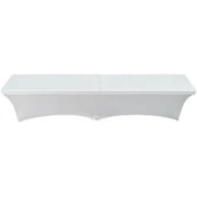 YOUR CHAIR COVERS - Stretch Spandex 6 ft. Lifetime Bench Cover - White Removable and Washable Stretch Fit Lifetime Bench Covers